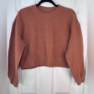 Lululemon Textured Crewneck Pullover Spiced Chai Size 8
